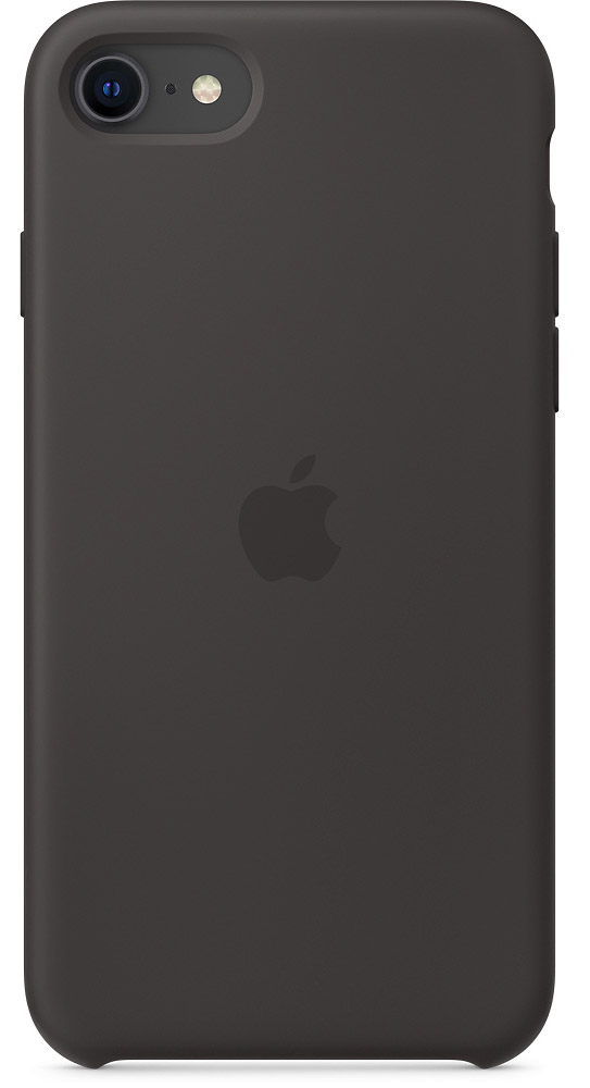 Чехол Silicone Case качество Lux для iPhone SE 2020 черный в Тюмени